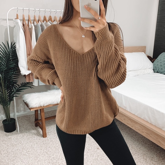 Boohoo Sweaters - Boohoo - Camel Oversized Sweater